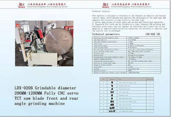 LDX-020B Volledige CNC voor- en achterhoeken TCT zaagblad slijpmachine
